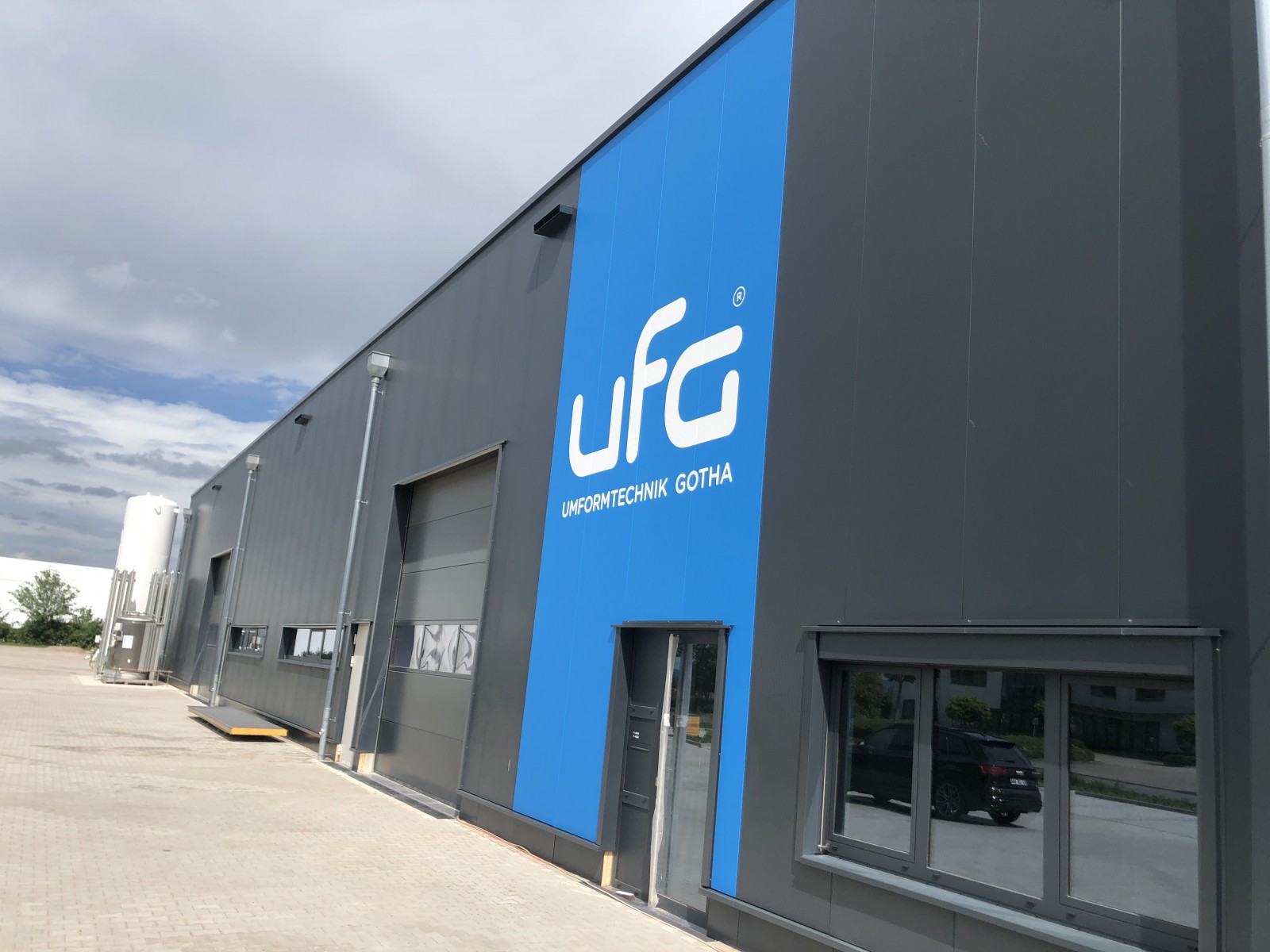 The outdoor signage for UFG-Gotha’s new building
